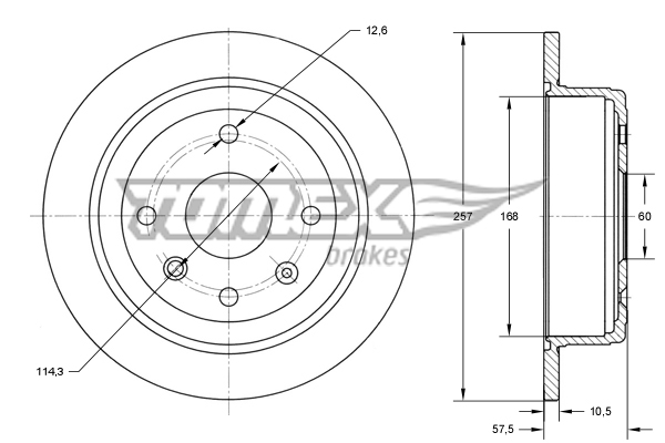Brzdový kotúč TOMEX Brakes